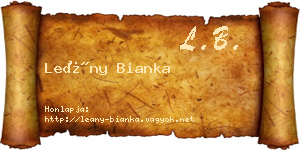 Leány Bianka névjegykártya